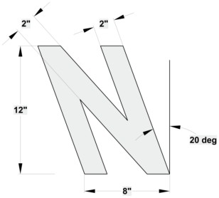 FAA Compliant N Number at 20 degree slant